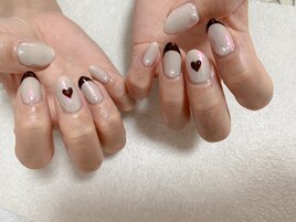 バレンタインネイル