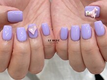 ルレーブ(LE REVE)/ワンカラーネイル×大きめパーツ