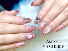 マシェリ(MA CHERIE)/手書き花アートネイル