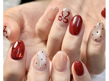 冬リボンネイル