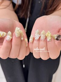 推しネイル　ガーリー　チェック