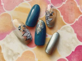 ペイントフラワーネイル