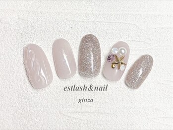 エストラッシュアンドネイル 銀座店(est lash&nail)/クリアニットネイル