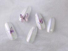 サンミーゴネイル 神戸店(Sunmego Nail)/オーロラミラー蝶々ネイル