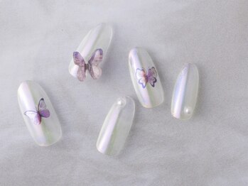 サンミーゴネイル 神戸店(Sunmego Nail)/オーロラミラー蝶々ネイル