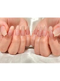 ちゅるんとワンカラー春ネイル