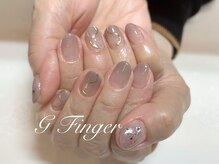 ジーフィンガー 大井町店(G Finger)/グレージュのカラグラ×ゴールド