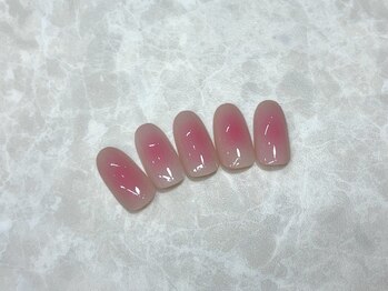 アプリコットネイル(apricot nail)/エアブラシを使ったチークネイル