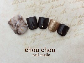 秋冬フットネイル