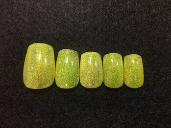 ワンカラージェルネイルショップ イオン新潟東店/ワンカラー　ラメイエロー