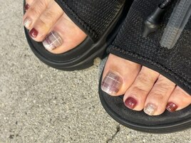 【フットネイル】チェックネイル