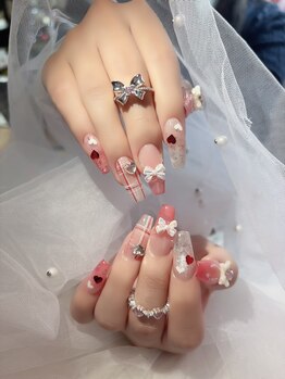 リンネイル 名古屋新栄町店(Rin.Nails)/10本チップ長さ出し＋アート付き