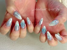 アトリエファム 上本町店(Atelier FAM)/スカルプ/ポイント/ブルーネイル