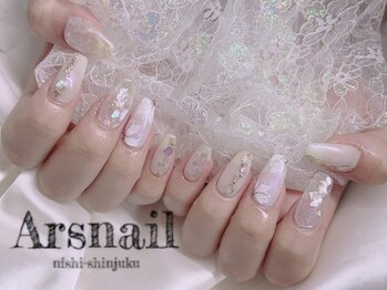 アルスネイル(Ars nail)/ホワイトフラワーニュアンス
