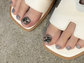 【フットネイル】メタルネイル