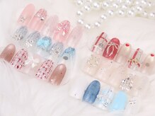 冬限定韓国ワンホンネイルです！クリスマスネイルに是非！