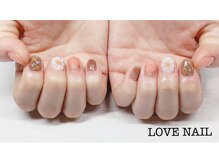 ラブネイル(LOVE NAIL)/ぷっくりフラワーネイル