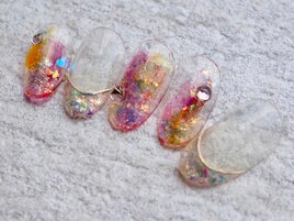 夏の宝石フレンチネイル