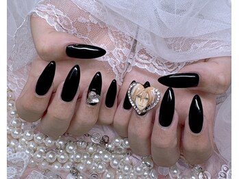 ネイル アリーズ セカンド(nail Allies 2nd)/黒 長さ出し ゴテゴテ 地雷