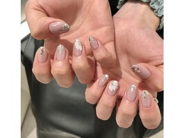 フラワー+ラメグラデーション