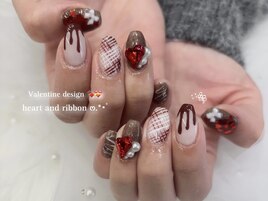 バレンタインネイル