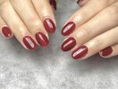 simple Bordeaux nail