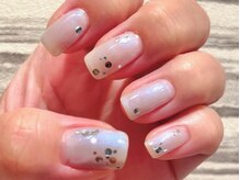 ブラウ ネイル パーティー(Blau Nail Party)/くすみ/ブルー/パール/シルバー