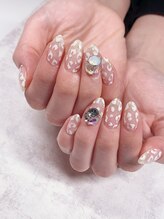 ウィズ ユー(with U produce by Megumi Ohara)/Vカット ヒョウ柄ネイル