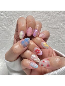 ニキ ヘアー ネイル(niki hair nail)/チェックお絵描き