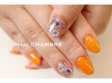ネイル シャンブル(nail CHAMBRE)/優しいオレンジカラー
