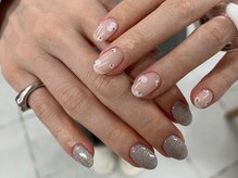 クムネイル 経堂(kkum nail)/ちぐはぐホロフラワーネイル