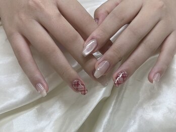インザピンクリリー(in the pink LILY)/赤チェックネイル/担当赤木