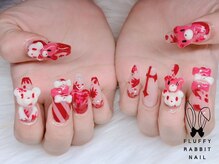 フラッフィーラビットネイル(fluffy rabbit nail)/3Dネイル キャラネイル 痛ネイル