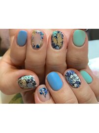 ～カジュアルフラワーネイル～
