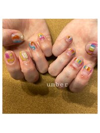 カラフルぷくぷくネイル☆