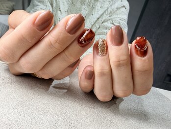 オプションアートでべっ甲ネイル