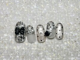 1月定額/ガーリーツイードネイル