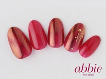 ネイルサロンアビー 北千住店(abbie)/レッドブラウンミラー￥9460