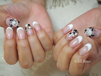 ネイルローズ(NAIL Rose)/フレンチ　ポチャッコ　ハート