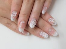 ネイルサロンミキ 横浜(MIKI)/【和柄ネイル】3D手描き薔薇花