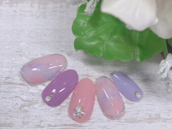 ネイルサロン クイル(QUILL)/３月ふんわりタイダイ（1）