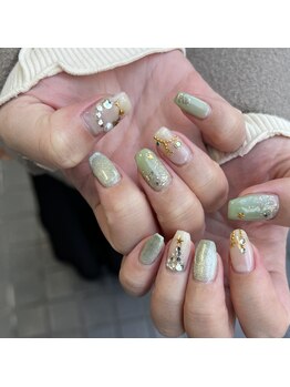 グラマラス アンジェアイ 荻窪店(glamourous ange eye)/キラキラクリスマスネイル