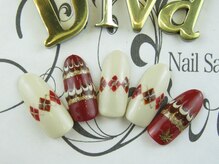 ネイルサロン ディーバ ギンザ(Nail salon Diva GINZA)/ピーコック×アーガイル￥8500