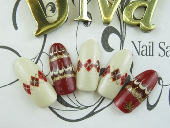 ネイルサロン ディーバ ギンザ(Nail salon Diva GINZA)/ピーコック×アーガイル￥8500