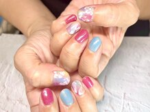 アンドミーネイル 蒲田(&me.nail)/ニュアンス カラフル フラワー