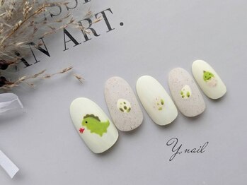 ワイネイル(Y.nail)/ゆるい恐竜ネイル