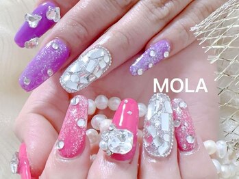 モラ 古淵店(MOLA)の写真/【チップ長さだし◇やり放題¥10500～】時間内でパーツ&アートやり放題♪手元を美しく魅せる美ネイルに☆