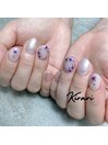 押し花×ミラーネイル