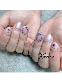 押し花×ミラーネイル