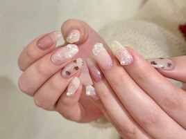 春花柄ネイル